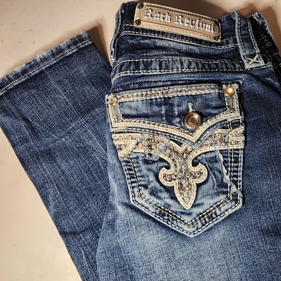 Rock Revival Denim - Rock Revival Women's Boot Cut Jeans with Embellished Pockets Size 25